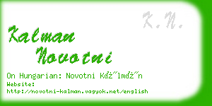 kalman novotni business card